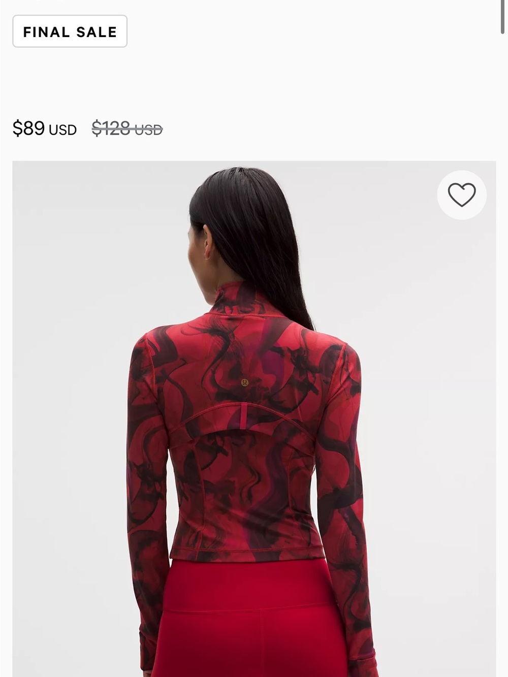 Lululemon Lunar New Year Define Cropped Jacket color Lunar Plumes Red Multi - Picture 2 of 5